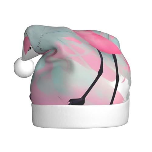 WBQLSL Pink Flamingo Weihnachtsmütze für Erwachsene, 39,9 cm hoch, Plüsch-Weihnachtsmütze, Unisex, dekorativer Hut, Weihnachtsmann, Weihnachten, Halloween-Party WBQLSL Pink Flamingo Weihnachtsmütze für Erwachsene, 39,9 cm hoch, Plüsch-Weihnachtsmütze, Unisex, dekorativer Hut, Weihnachtsmann, Weihnachten, Halloween-Party von WBQLSL