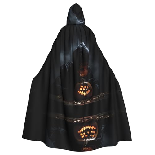 WBQLSL Pumpkin Lamp Secret Printed Cape Robe - Maskerade Cape with Hood von WBQLSL