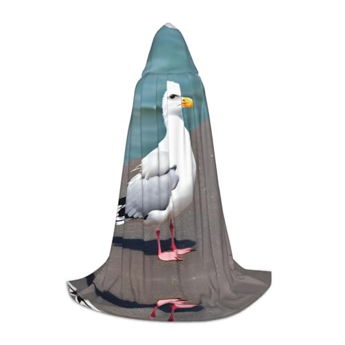 WBQLSL Robe Cape mit süßer Möwe, bedruckt, mit Kapuze, Cosplay-Kostüm, Halloween-Party-Requisite, Größe S/M/L WBQLSL Robe Cape mit süßer Möwe, bedruckt, mit Kapuze, Cosplay-Kostüm, Halloween-Party-Requisite, Größe S/M/L von WBQLSL