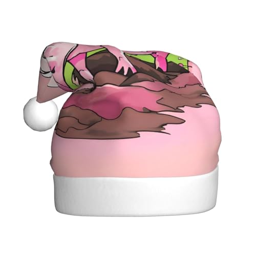 WBQLSL Rosa Ferkel Erwachsene Weihnachtsmütze 39,9 cm hoch Plüsch Weihnachtsmütze Unisex dekorative Mütze Weihnachtsmann Weihnachten Halloween Party von WBQLSL