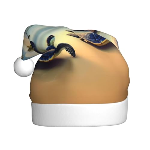 WBQLSL Schildkröten am Strand Weihnachtsmütze für Erwachsene, 39,9 cm hoch, Plüsch-Weihnachtsmütze, Unisex, dekorativer Hut, Weihnachtsmann, Weihnachten, Halloween-Party WBQLSL Schildkröten am Strand Weihnachtsmütze für Erwachsene, 39,9 cm hoch, Plüsch-Weihnachtsmütze, Unisex, dekorativer Hut, Weihnachtsmann, Weihnachten, Halloween-Party von WBQLSL