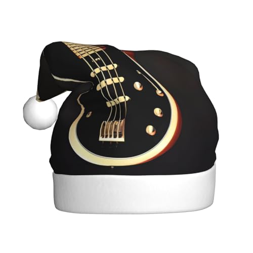 WBQLSL Schwarze Gitarre Erwachsene Weihnachtsmütze 39,9 cm hohe Plüsch-Weihnachtsmütze Unisex dekorative Mütze Weihnachtsmann Weihnachten Halloween Party WBQLSL Schwarze Gitarre Erwachsene Weihnachtsmütze 39,9 cm hohe Plüsch-Weihnachtsmütze Unisex dekorative Mütze Weihnachtsmann Weihnachten Halloween Party von WBQLSL