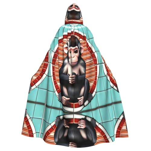 WBQLSL The Silent Monkey Bedruckter Umhang – Maskenumhang mit Kapuze WBQLSL The Silent Monkey Bedruckter Umhang – Maskenumhang mit Kapuze von WBQLSL