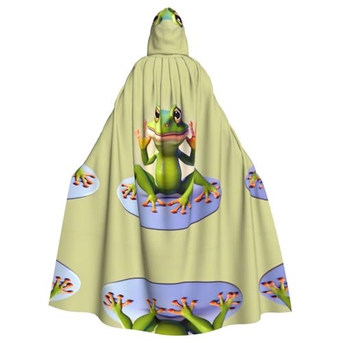 WBQLSL The funny frog doing yoga Printed Cape Robe - Maskerade Cape with Hood von WBQLSL