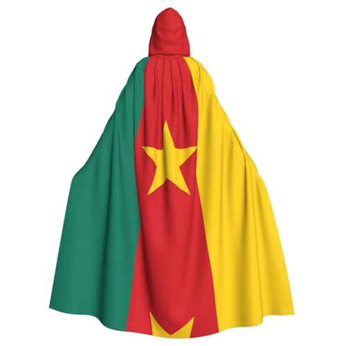 WBQLSL Umhang mit Flagge von Kamerun bedruckt, Maskerade-Umhang mit Kapuze von WBQLSL