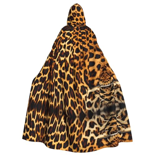 WBQLSL Umhang mit Streifen auf Leoparden, bedruckt, Maskerade-Umhang mit Kapuze von WBQLSL