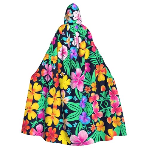 WBQLSL Umhang mit bunten Blumen bedruckt – Maskenumhang mit Kapuze von WBQLSL