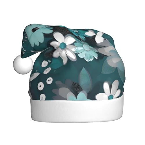 WBQLSL Weihnachtsmütze für Erwachsene, 39,9 cm hoch, Plüsch-Weihnachtsmütze, unisex, dekorativer Hut, Weihnachtsmann, Weihnachten, Halloween-Party, Blaugrün und Weiß von WBQLSL