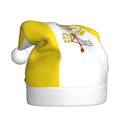 WBQLSL Weihnachtsmütze für Erwachsene, Vatikan-Flagge, 39,9 cm hoch, Plüsch-Weihnachtsmütze, Unisex, dekorativer Hut, Weihnachtsmann, Weihnachten, Halloween-Party WBQLSL Weihnachtsmütze für Erwachsene, Vatikan-Flagge, 39,9 cm hoch, Plüsch-Weihnachtsmütze, Unisex, dekorativer Hut, Weihnachtsmann, Weihnachten, Halloween-Party von WBQLSL