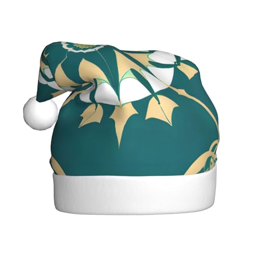 WBQLSL Weihnachtsmütze für Erwachsene, exotischer Stil, Blumenmuster, 39,9 cm hoch, Plüsch-Weihnachtsmütze, Unisex, dekorativer Hut, Weihnachtsmann, Weihnachten, Halloween-Party WBQLSL Weihnachtsmütze für Erwachsene, exotischer Stil, Blumenmuster, 39,9 cm hoch, Plüsch-Weihnachtsmütze, Unisex, dekorativer Hut, Weihnachtsmann, Weihnachten, Halloween-Party von WBQLSL