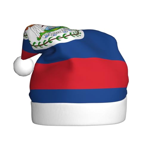 WBQLSL Weihnachtsmütze mit Belize-Flagge, 39,9 cm hoch, Plüsch-Weihnachtsmütze, Unisex, dekorativer Hut, Weihnachtsmann, Weihnachten, Halloween-Party WBQLSL Weihnachtsmütze mit Belize-Flagge, 39,9 cm hoch, Plüsch-Weihnachtsmütze, Unisex, dekorativer Hut, Weihnachtsmann, Weihnachten, Halloween-Party von WBQLSL
