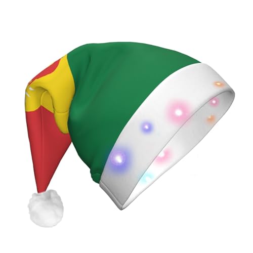 WBQLSL Weihnachtsmütze mit LED-Licht, Motiv: Flagge von Bolivien, Unisex, Weihnachten, Neujahr, Erwachsene, Plüsch, Neujahrsgeschenk, Partygeschenk von WBQLSL