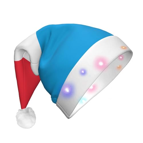 WBQLSL Weihnachtsmütze mit Luxemburg-Flagge, LED-Licht, Unisex, Weihnachten, Neujahr, Erwachsene, Plüsch, Neujahrsgeschenk, Partygeschenk von WBQLSL
