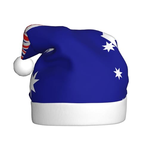 WBQLSL Weihnachtsmütze mit australischer Flagge, 39,9 cm hoch, Plüsch-Weihnachtsmütze, Unisex, dekorativer Hut, Weihnachtsmann, Weihnachten, Halloween-Party WBQLSL Weihnachtsmütze mit australischer Flagge, 39,9 cm hoch, Plüsch-Weihnachtsmütze, Unisex, dekorativer Hut, Weihnachtsmann, Weihnachten, Halloween-Party von WBQLSL