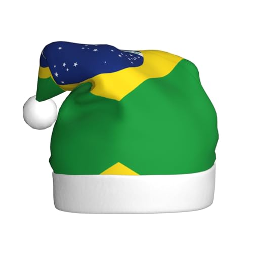 WBQLSL Weihnachtsmütze mit brasilianischer Flagge, 39,9 cm hoch, Plüsch-Weihnachtsmütze, Unisex, dekorativer Hut, Weihnachtsmann, Weihnachten, Halloween-Party WBQLSL Weihnachtsmütze mit brasilianischer Flagge, 39,9 cm hoch, Plüsch-Weihnachtsmütze, Unisex, dekorativer Hut, Weihnachtsmann, Weihnachten, Halloween-Party von WBQLSL