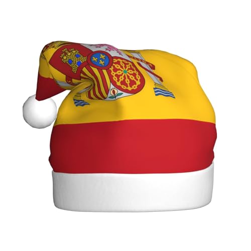WBQLSL Weihnachtsmütze mit spanischer Flagge, 39,9 cm hoch, Plüsch-Weihnachtsmütze, Unisex, dekorativer Hut, Weihnachtsmann, Weihnachten, Halloween-Party WBQLSL Weihnachtsmütze mit spanischer Flagge, 39,9 cm hoch, Plüsch-Weihnachtsmütze, Unisex, dekorativer Hut, Weihnachtsmann, Weihnachten, Halloween-Party von WBQLSL