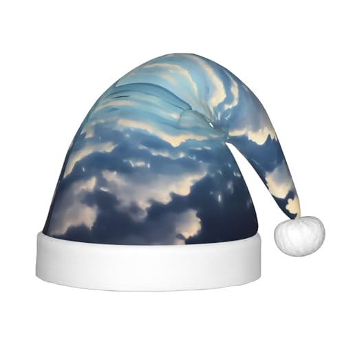 WBQLSL Weiße Wolken über dem Meer Kinder Urlaub Weihnachtsmützen Weihnachten Event Bühnenaufführung Urlaub Party Szene Neujahr Party Mode Kinderhüte von WBQLSL