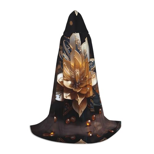 WBQLSL Weißer zarter Lotusblumen-Umhang mit L-Druck, mit Kapuze, Cosplay-Kostüm, Halloween-Party-Requisite, S/M/L WBQLSL Weißer zarter Lotusblumen-Umhang mit L-Druck, mit Kapuze, Cosplay-Kostüm, Halloween-Party-Requisite, S/M/L von WBQLSL