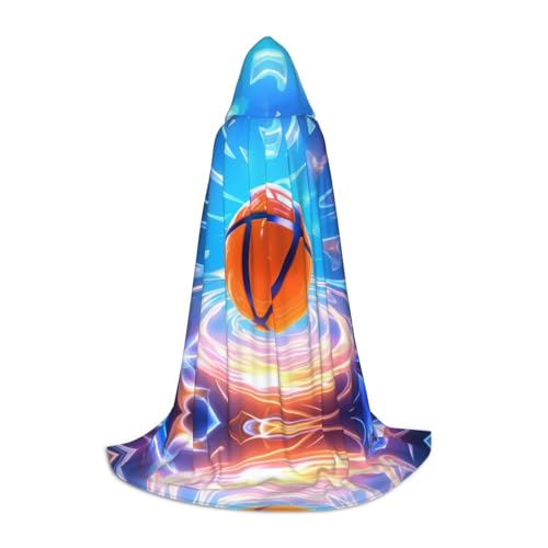 WBQLSL Wunderschöner Basketball-Umhang, bedruckt, mit Kapuze, Cosplay-Kostüm, Halloween-Party-Requisite, S/M/L von WBQLSL