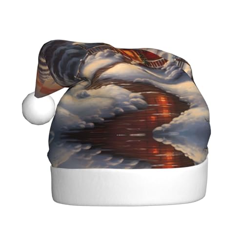 Weihnachtsmütze, warmes Licht, Schneehaus, Erwachsene, 39,9 cm hoch, Plüsch-Weihnachtsmütze, Unisex, dekorativer Hut, Weihnachtsmann, Weihnachten, Halloween-Party Weihnachtsmütze, warmes Licht, Schneehaus, Erwachsene, 39,9 cm hoch, Plüsch-Weihnachtsmütze, Unisex, dekorativer Hut, Weihnachtsmann, Weihnachten, Halloween-Party von WBQLSL