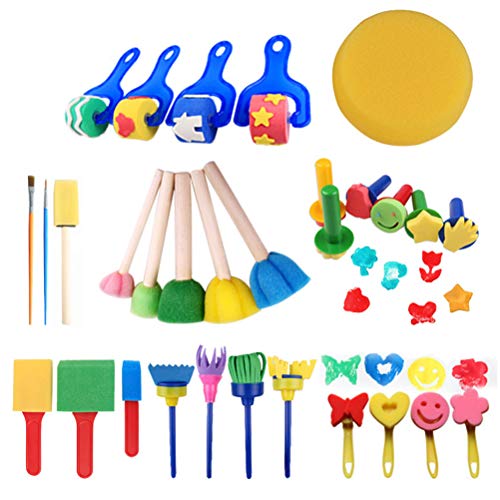 WBTY Pinsel, 30-teiliges Malpinsel-Set Kinder, Lustiges Kind, Frühes Lernen, Schwamm-Malpinsel-Kit WBTY Pinsel, 30-teiliges Malpinsel-Set Kinder, Lustiges Kind, Frühes Lernen, Schwamm-Malpinsel-Kit von WBTY