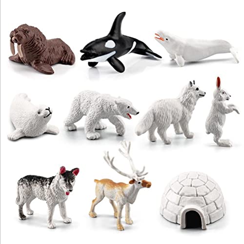 WBTY Polartier-Figuren, realistische Tierfiguren, PVC-Actionmodell, frühpädagogisches Spielzeug, Meeresleben-Spielzeugfiguren, Geburtstags-Cupcake-Topper für Kinder, 10 Stück von WBTY