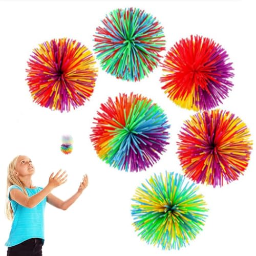 6 Stück Bunt Pom Ball, Bunte SilikonBall, Rainbow Colourful Sensory Toy, Weiche Pom Bouncy Stress Balls, Geeignet für Erwachsene und Kinder, lindert Stress und Ängste 6 Stück Bunt Pom Ball, Bunte SilikonBall, Rainbow Colourful Sensory Toy, Weiche Pom Bouncy Stress Balls, Geeignet für Erwachsene und Kinder, lindert Stress und Ängste von WBYNB