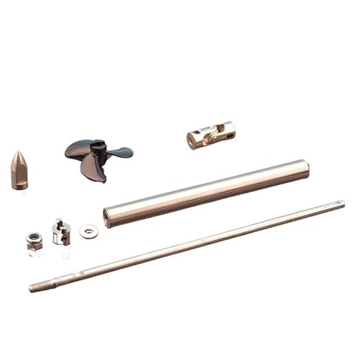 WCUAYJH 1 Set Edelstahl-Antriebswelle für Boote, 4 mm, Kardangelenk, Propeller mit 3 Flügeln, Edelstahl-Schafthülse und Stützmutter für ferngesteuertes Boot (L x B x H): 30 cm, 030 - 4 x 4 mm von WCUAYJH