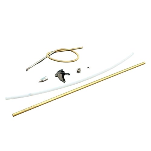 WCUAYJH 1 x ferngesteuertes Modell-Bootsschaft-Set, 4 mm, links/rechts, flexible Achse, Antriebshund, Dichtung, 3 Klingen-Proprller + Stützmutter + Messingrohr für ferngesteuertes Boot (links 350 mm) von WCUAYJH