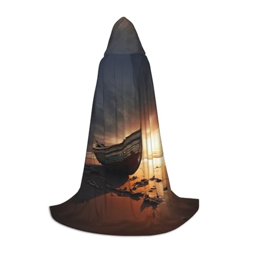WCXTHGFA Halloween-Kostüm, Motiv: Boot am Strand, mittelalterlicher Umhang mit bequemer Kapuze, für Cosplay, Partys und mehr WCXTHGFA Halloween-Kostüm, Motiv: Boot am Strand, mittelalterlicher Umhang mit bequemer Kapuze, für Cosplay, Partys und mehr von WCXTHGFA