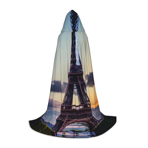 WCXTHGFA Halloween-Kostüm mit Eiffelturm-Druck, mittelalterlicher Umhang mit bequemer Kapuze, für Cosplay, Partys und mehr WCXTHGFA Halloween-Kostüm mit Eiffelturm-Druck, mittelalterlicher Umhang mit bequemer Kapuze, für Cosplay, Partys und mehr von WCXTHGFA