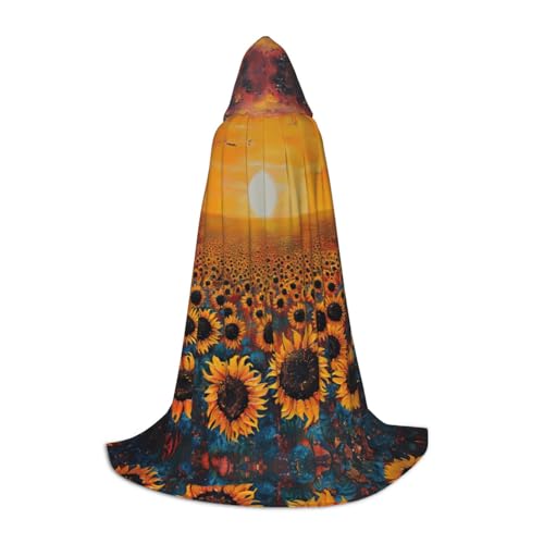 WCXTHGFA Halloween-Kostüm mit Sonnenblumenfeld, Sonnenuntergang, Blumenmeer, mittelalterlicher Umhang mit bequemer Kapuze, für Cosplay, Partys und mehr WCXTHGFA Halloween-Kostüm mit Sonnenblumenfeld, Sonnenuntergang, Blumenmeer, mittelalterlicher Umhang mit bequemer Kapuze, für Cosplay, Partys und mehr von WCXTHGFA