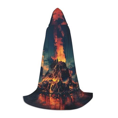 WCXTHGFA Halloween-Kostüm mit Vulkandruck, mittelalterlicher Umhang mit bequemer Kapuze, für Cosplay, Partys und mehr WCXTHGFA Halloween-Kostüm mit Vulkandruck, mittelalterlicher Umhang mit bequemer Kapuze, für Cosplay, Partys und mehr von WCXTHGFA