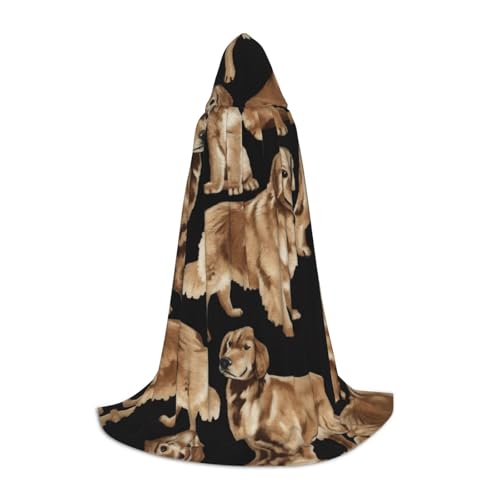 WCXTHGFA Halloween-Kostüm mit goldenem Retriever-Druck, mittelalterlicher Umhang mit bequemer Kapuze, für Cosplay, Partys und mehr WCXTHGFA Halloween-Kostüm mit goldenem Retriever-Druck, mittelalterlicher Umhang mit bequemer Kapuze, für Cosplay, Partys und mehr von WCXTHGFA