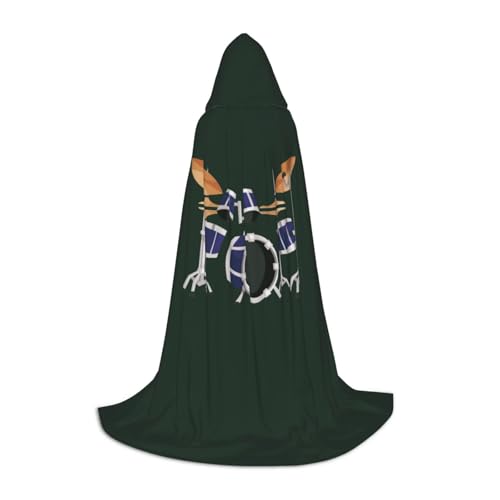WCXTHGFA Jazz-Trommel-Druck, Halloween-Kostüm, mittelalterlicher Umhang mit bequemer Kapuze, für Cosplay, Partys und mehr WCXTHGFA Jazz-Trommel-Druck, Halloween-Kostüm, mittelalterlicher Umhang mit bequemer Kapuze, für Cosplay, Partys und mehr von WCXTHGFA