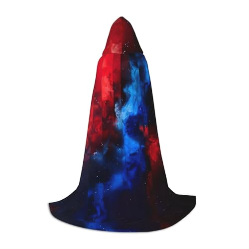 WCXTHGFA Rot-blaues Halloween-Kostüm, mittelalterlicher Umhang mit bequemer Kapuze, für Cosplay, Partys und mehr WCXTHGFA Rot-blaues Halloween-Kostüm, mittelalterlicher Umhang mit bequemer Kapuze, für Cosplay, Partys und mehr von WCXTHGFA
