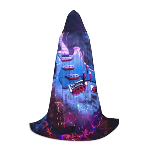 WCXTHGFA Schönes Halloween-Kostüm mit Gitarren-Druck, mittelalterlicher Umhang mit bequemer Kapuze, für Cosplay, Partys und mehr WCXTHGFA Schönes Halloween-Kostüm mit Gitarren-Druck, mittelalterlicher Umhang mit bequemer Kapuze, für Cosplay, Partys und mehr von WCXTHGFA