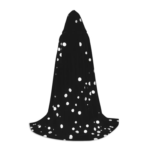 WCXTHGFA Schwarzes, rundes Punktemuster, Halloween-Kostüm, mittelalterlicher Umhang mit bequemer Kapuze, für Cosplay, Partys und mehr WCXTHGFA Schwarzes, rundes Punktemuster, Halloween-Kostüm, mittelalterlicher Umhang mit bequemer Kapuze, für Cosplay, Partys und mehr von WCXTHGFA