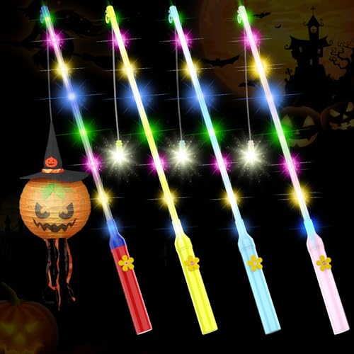 WD&CD 4 STÜCK Laternenstab LED Laternenstab Elektronischer mit 8 Led Bunt für St Martin Halloween Zauberstäbe Party Kostümpartys WD&CD 4 STÜCK Laternenstab LED Laternenstab Elektronischer mit 8 Led Bunt für St Martin Halloween Zauberstäbe Party Kostümpartys von WD&CD