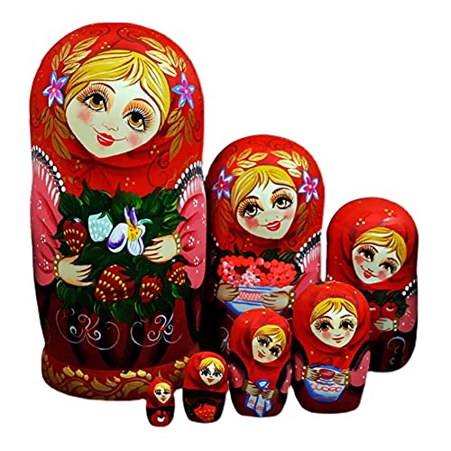 Nesting Dolls Russian Nesting Dolls Matroschka Souvenir Russian Nesting Doll 7-teilig Handgemalt Holz Kreative Dekoration Geburtstagsgeschenk Kreative Überraschung Geschenk von WDBB