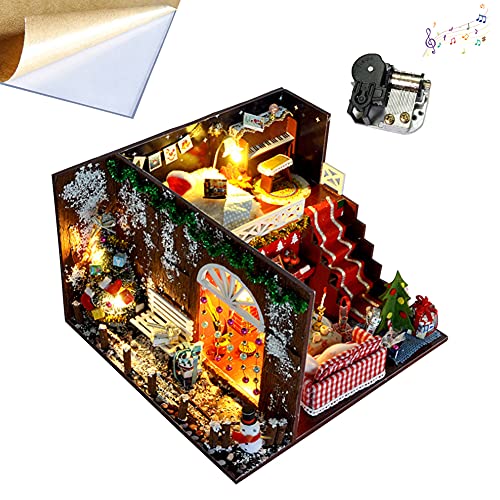 WonDerfulC DIY Mini 3D Handwerk Puppenhaus Kit Weihnachten Haus Serie Handmade Modell Weihnachtsgeschenke (Baumhaus Karneval Nacht) von WDC