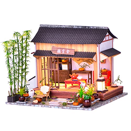 WonDerfulC DIY Spielzeughaus 3D Holz Miniatur Puppenhaus Kit Chinesischer Garten Modell Montage Kreative Spaß Neujahr Geburtstagsgeschenk für Jungen und Mädchen von WDC