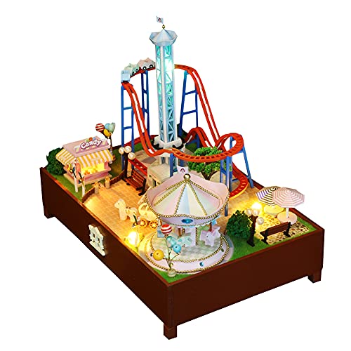 WonDerfulC 3D-Puzzle, Spielhaus, Miniatur aus Holz, Puppenhaus, Spieluhr, kreatives Geschenk für Weihnachten, Geburtstag (Untersetzer) von WDC