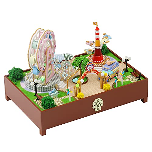 WonDerfulC 3D Puzzle Spielzeug Haus Miniatur Spielzeug Haus Puppenhaus Set Spieluhr Kreatives Geschenk für Weihnachten Geburtstag (Riesenrad) von WDC