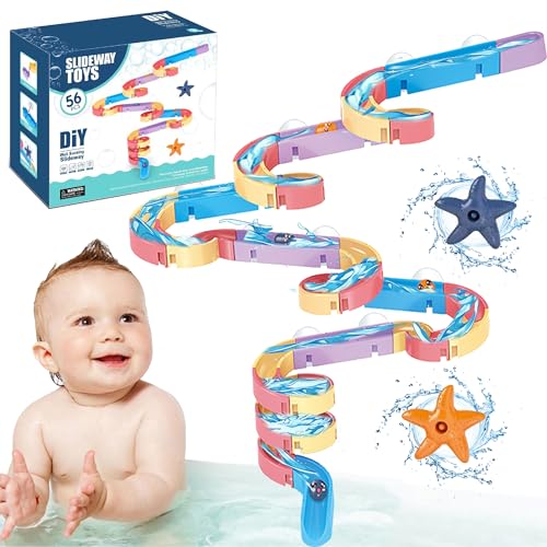 WDEC Badespielzeug für Baby, Badewannenspielzeug ab 1+ Jahre - Badespielzeug Baby Badewannen Spielzeug mit Dusche, 56 pcs Badespielzeug für Baby, Wasser Spielzeug Kinder Badespaß Geschenk von WDEC