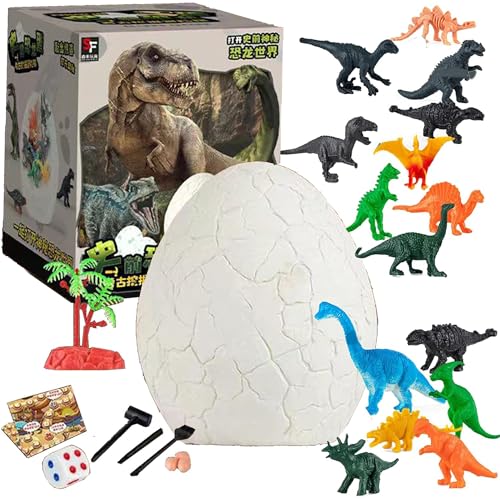WDEC Großes Dino Ei Kinder Spielzeug, Dinosaurier Ausgrabung Spielzeug für Kinder Dino Eier Ausgraben Set, Dinosaurier Ausgrabungs Set für Dinosaurier für Jungen und Mädchen von 6–12 (Dinosaurier) von WDEC