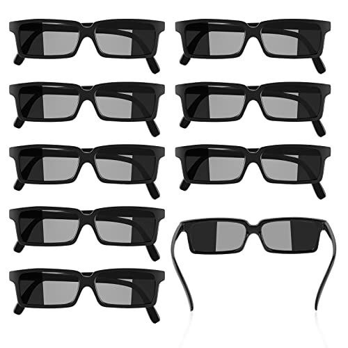 WDFCN 10 Stücke Agent Brille Schwarz Rückansicht Brille Spionagebrille für Abschlussfeiertage Geburtstagsfeier, Kinder und Erwachsene von WDFCN