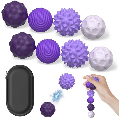 8 Stück Magnetische Sensorik Bälle, Anti-Stress Spielzeug aus Silikon, Tragbares Motorikspielzeug mit Multi-Textur, Fidget-Bälle Magnetspiel, Ideales Tisch-Magnetspiel für Familien & Partys (Violett) 8 Stück Magnetische Sensorik Bälle, Anti-Stress Spielzeug aus Silikon, Tragbares Motorikspielzeug mit Multi-Textur, Fidget-Bälle Magnetspiel, Ideales Tisch-Magnetspiel für Familien & Partys (Violett) von WDJLNZB