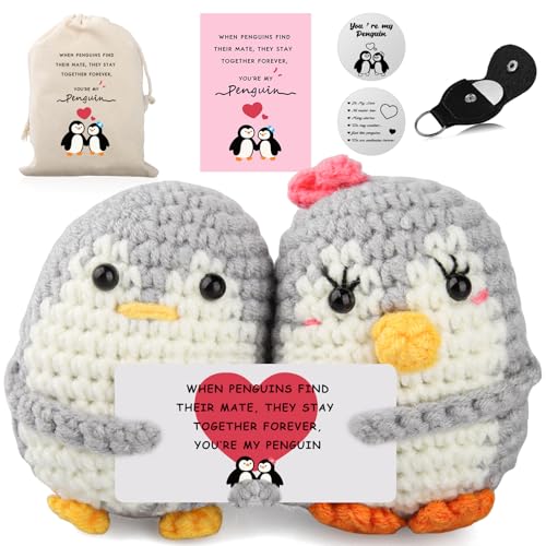 Lustiger Positiver Pinguin für Partner mit positiver Karte, niedliche emotionale Unterstützung Pocket Hug Pinguine Spielzeug, Sorgenpuppen mit Schlüsselanhänger und Grußkarte, Glücksgeschenke für Lustiger Positiver Pinguin für Partner mit positiver Karte, niedliche emotionale Unterstützung Pocket Hug Pinguine Spielzeug, Sorgenpuppen mit Schlüsselanhänger und Grußkarte, Glücksgeschenke für von WDJLNZB