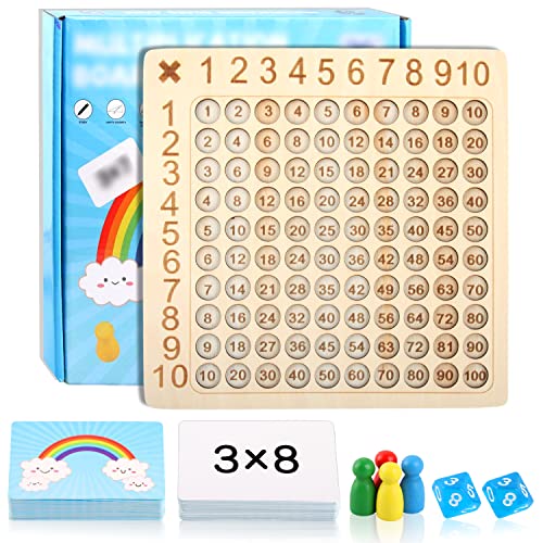 Montessori Multiplikationsbrett, Holz Multiplikation Brettspiel, Brettspiel Multiplikation, Multiplikationstabelle Spiel, Multiplikationslehrmittel für Frühkindliche Bildung für ab 3Jahren (Rainbow) Montessori Multiplikationsbrett, Holz Multiplikation Brettspiel, Brettspiel Multiplikation, Multiplikationstabelle Spiel, Multiplikationslehrmittel für Frühkindliche Bildung für ab 3Jahren (Rainbow) von WDJLNZB